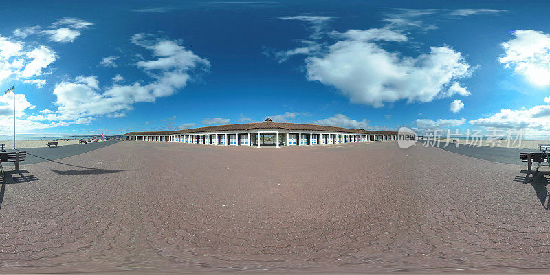 多塞特普尔沙滩海滨步道的360 VR